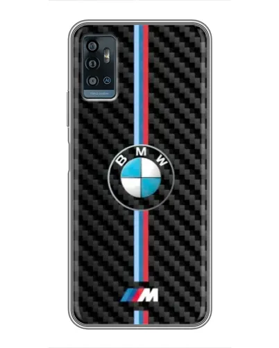 Чохол для ZTE Blade A71 з картинкою «Емблема BMW та карбон»