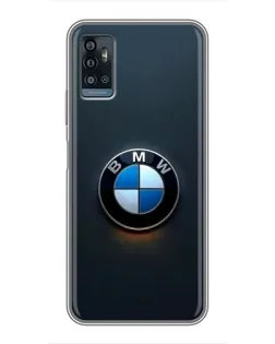 Чохол для ZTE Blade A71 з картинкою «Логотип BMW — мінімалізм»