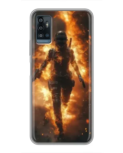 Чехол для ZTE Blade A71 с картинкой «BMW — скорость в дожде»