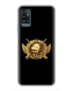 Чехол для ZTE Blade A71 с картинкой «PUBG — оранжевый градиент»