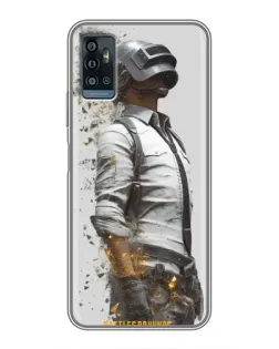 Чехол для ZTE Blade A71 с картинкой «PUBG — боец в пыли»