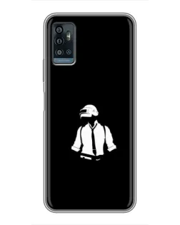 Чехол для ZTE Blade A71 с картинкой «PUBG — белый шлем»