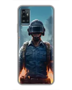Чехол для ZTE Blade A71 с картинкой «PUBG — реалистичный герой»