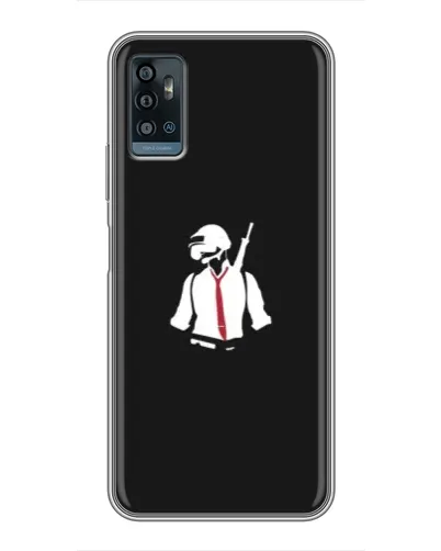 Чехол для ZTE Blade A71 с картинкой «PUBG — силуэт воина»