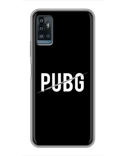 Чехол для ZTE Blade A71 с картинкой «PUBG — белый логотип»