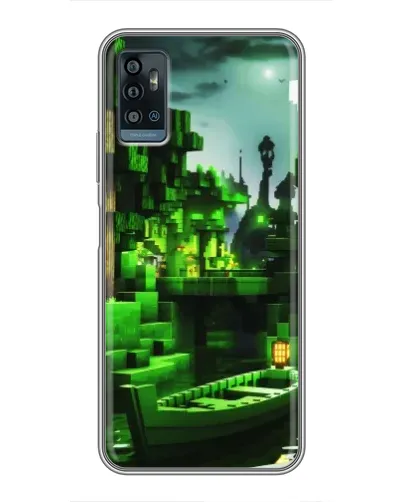 Чехол для ZTE Blade A71 с картинкой «Minecraft лесной пейзаж»