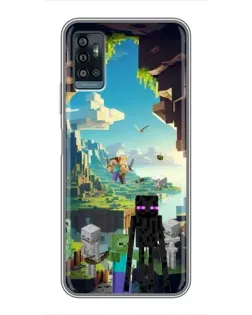 Чехол для ZTE Blade A71 с картинкой «Эндермен в лесу»