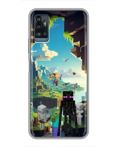 Чехол для ZTE Blade A71 с картинкой «Эндермен в лесу»