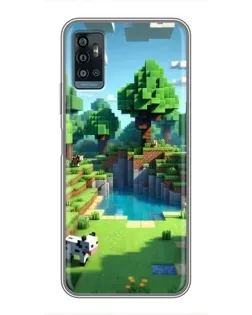 Чехол для ZTE Blade A71 с картинкой «Minecraft летний день»