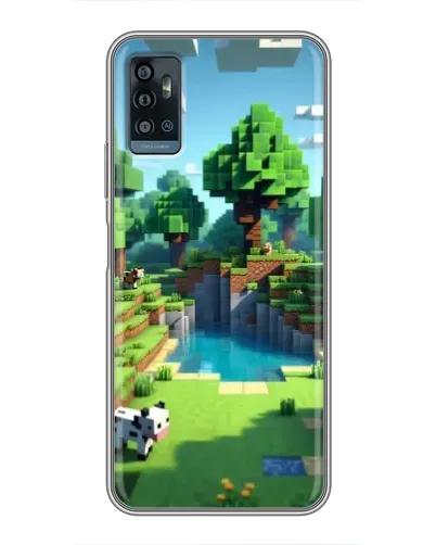 Чехол для ZTE Blade A71 с картинкой «Minecraft летний день»