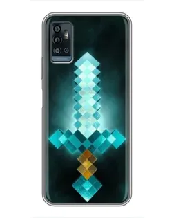 Чехол для ZTE Blade A71 с картинкой «Алмазный меч неон»