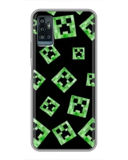 Чехол для ZTE Blade A71 с картинкой «Паттерн с криперами»