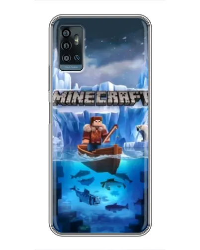 Чехол для ZTE Blade A71 с картинкой «Minecraft ледяной мир»