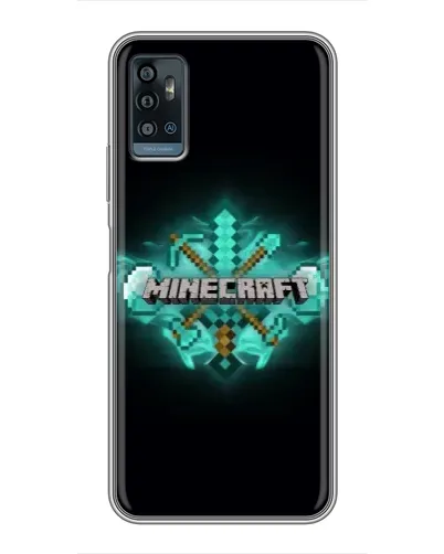 Чехол для ZTE Blade A71 с картинкой «Minecraft Diamond лого»