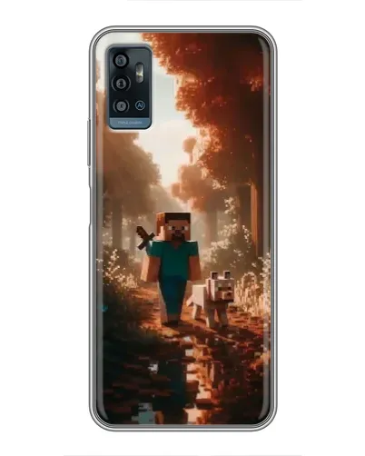 Чехол для ZTE Blade A71 с картинкой «Стив в лесу»