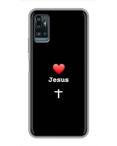 Чехол для ZTE Blade A71 с картинкой «Сердце - Jesus»