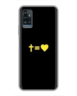 Чехол для ZTE Blade A71 с картинкой «Сердце и Крест»
