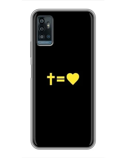 Чехол для ZTE Blade A71 с картинкой «Сердце и Крест»