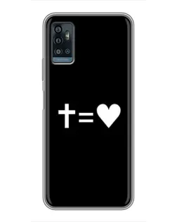 Чехол для ZTE Blade A71 с картинкой «Крест и Сердце»