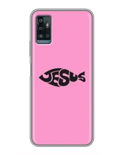 Чехол для ZTE Blade A71 с картинкой «Розовый символ  Jesus»