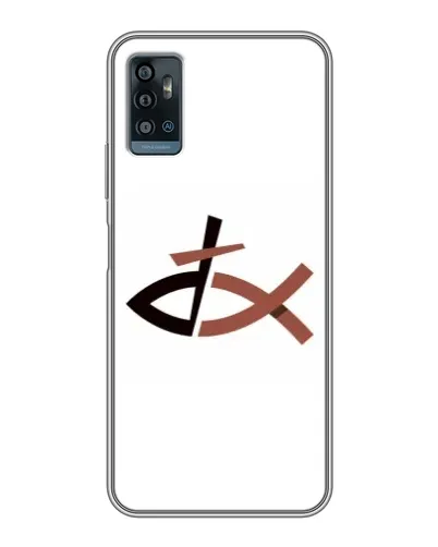 Чехол для ZTE Blade A71 с картинкой «Рыба и крест»