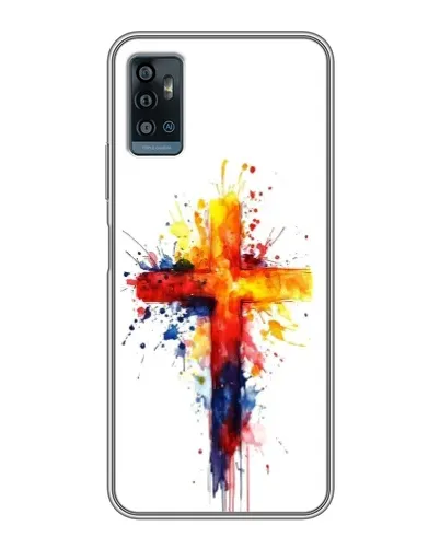 Чехол для ZTE Blade A71 с картинкой «Акварельный крест»