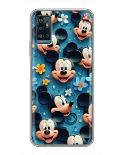 Чехол для ZTE Blade A71 с картинкой «Паттерн Микки и Минни»