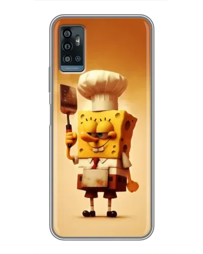 Чехол для ZTE Blade A71 с картинкой «Губка Боб повар»