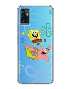 Чехол для ZTE Blade A71 с картинкой «Спанч Боб и Патрик»
