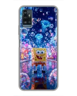 Чехол для ZTE Blade A71 с картинкой «Неоновый океан»