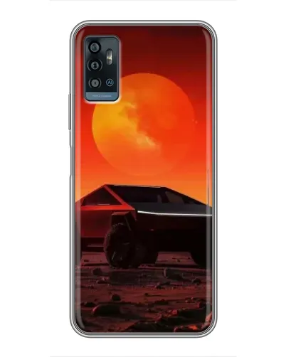 Чехол для ZTE Blade A71 с картинкой «Cybertruck на Марсе»