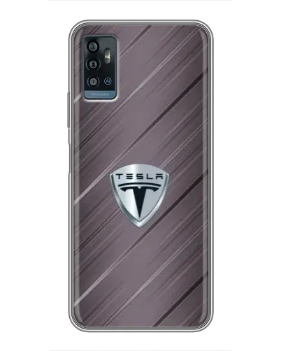 Чехол для ZTE Blade A71 с картинкой «Металлическая текстура Tesla»