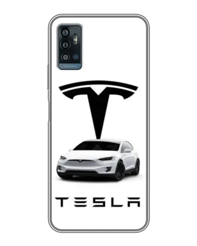 Чехол для ZTE Blade A71 с картинкой «Tesla White Style»