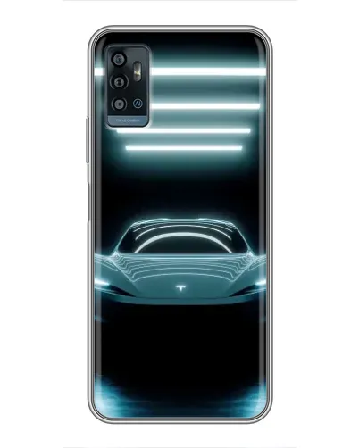 Чехол для ZTE Blade A71 с картинкой «Tesla в неоне»
