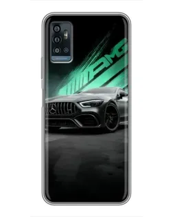 Чехол для ZTE Blade A71 с картинкой «Темный Mercedes AMG»