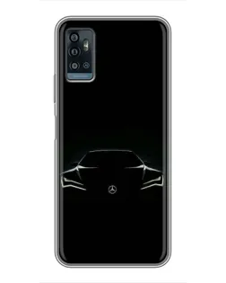 Чехол для ZTE Blade A71 с картинкой «Mercedes — силуэт авто» Чехол для ZTE Blade A71 с картинкой «Mercedes — силуэт авто»