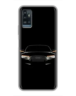 Чехол для ZTE Blade A71 с картинкой «Audi — ночной контур»