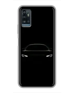 Чехол для ZTE Blade A71 с картинкой «Взгляд Audi в темноте»