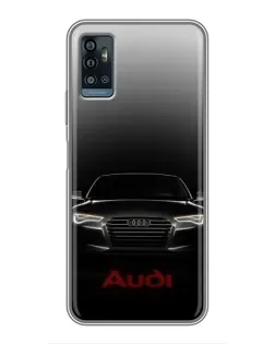 Чехол для ZTE Blade A71 с картинкой «Audi — градиентный контур»