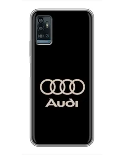 Чехол для ZTE Blade A71 с картинкой «Audi — золотой логотип»