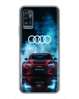 Чехол для ZTE Blade A71 с картинкой «Audi Sport — неон»