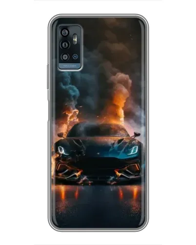 Чехол для ZTE Blade A71 с картинкой «Lamborghini дымная эстетика»