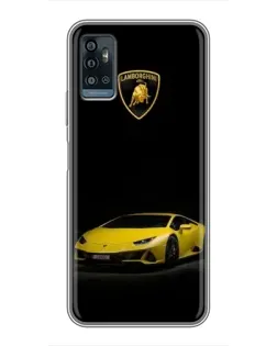 Чехол для ZTE Blade A71 с картинкой «Lamborghini желтый акцент»