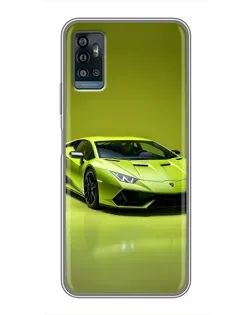 Чехол для ZTE Blade A71 с картинкой «Салатовый Lamborghini Huracan»
