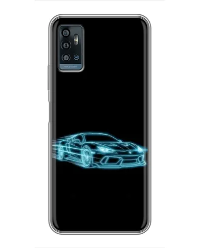 Чехол для ZTE Blade A71 с картинкой «Неоновый контур Lamborghini»