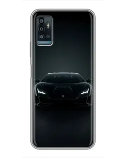 Чехол для ZTE Blade A71 с картинкой «Черный Lamborghini Aventador»