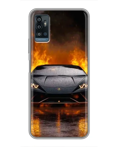 Чехол для ZTE Blade A71 с картинкой «Lamborghini в огне»