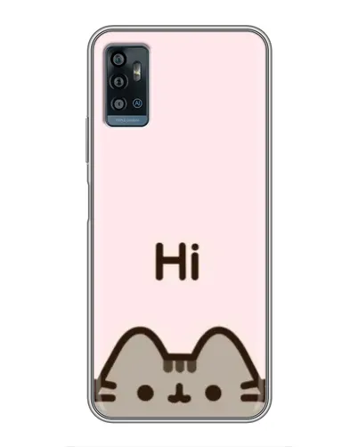 Чехол для ZTE Blade A71 с картинкой «Пушин говорит Hi»