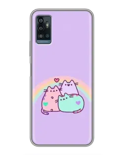 Чехол для ZTE Blade A71 с картинкой «Радужные Пушины»