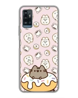 Чехол для ZTE Blade A71 с картинкой «Пушин на пончике»